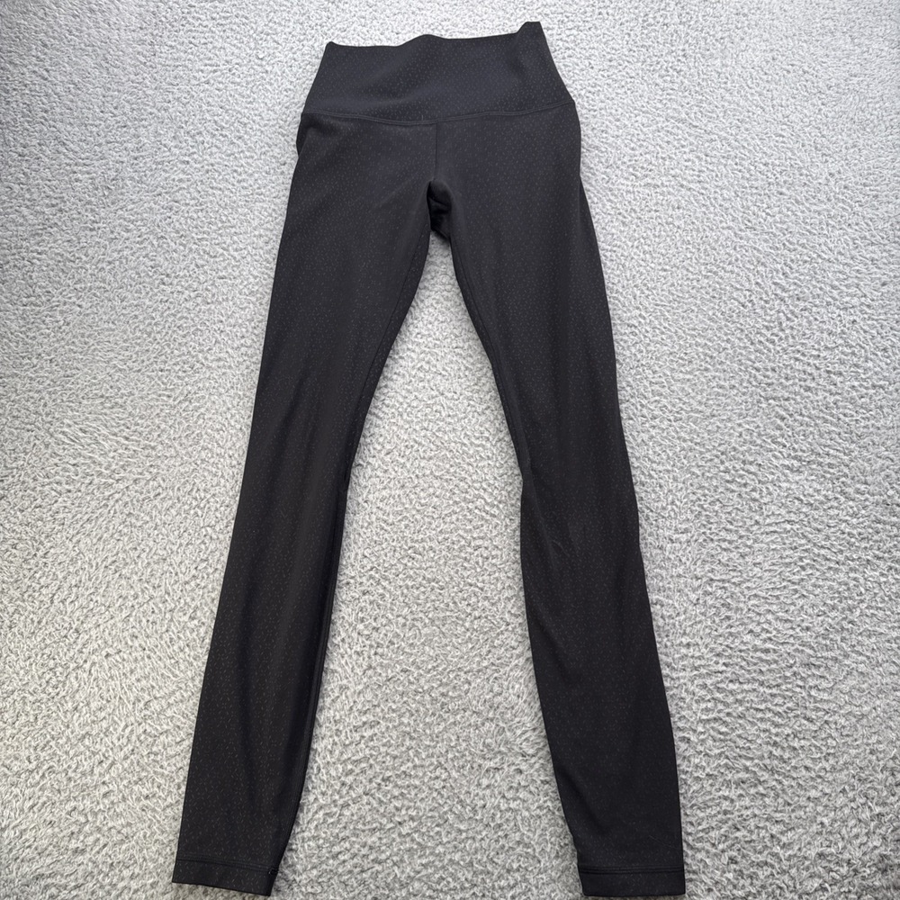 Lululemon Leggings Women Size 4 Black Good Geometric High Waist Yoga Align